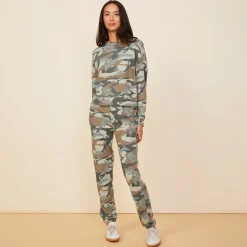 MONROW Camo Boxy Sweatshirt GREENGREY Discount